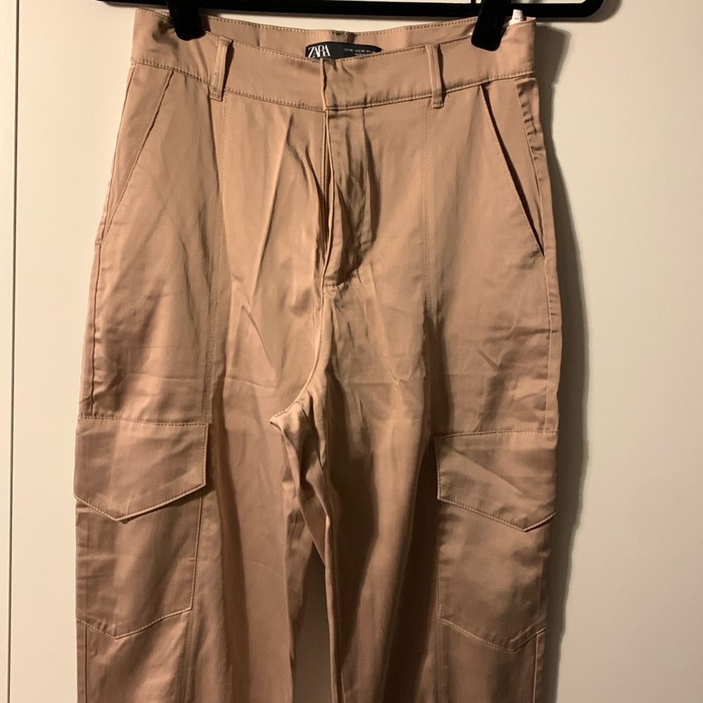 Zara satin cargo pants